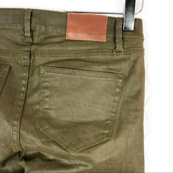 Madewell Wax Coated Dark Green Camo Skinny Jeans Mid Rise 24 - Picture 3 of 7